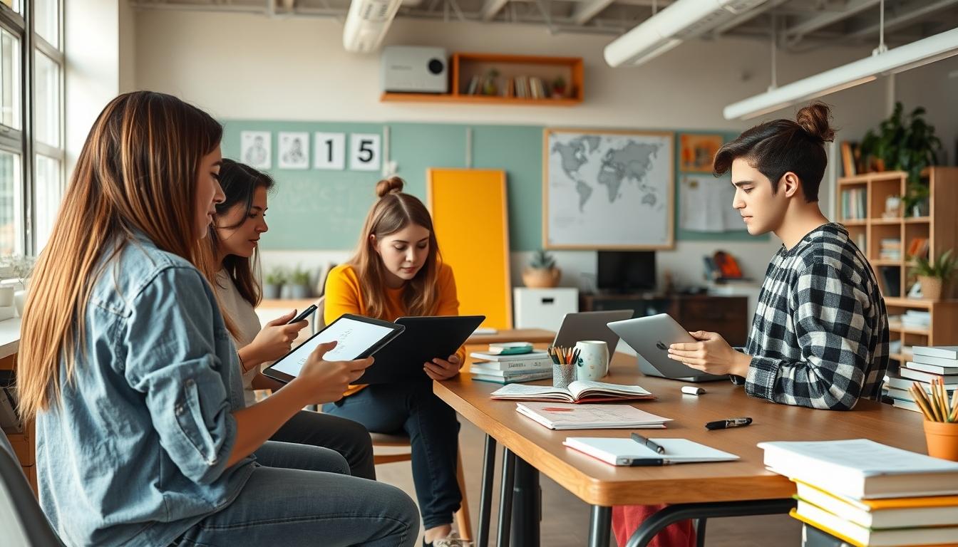 Student preparing for exams with study materials